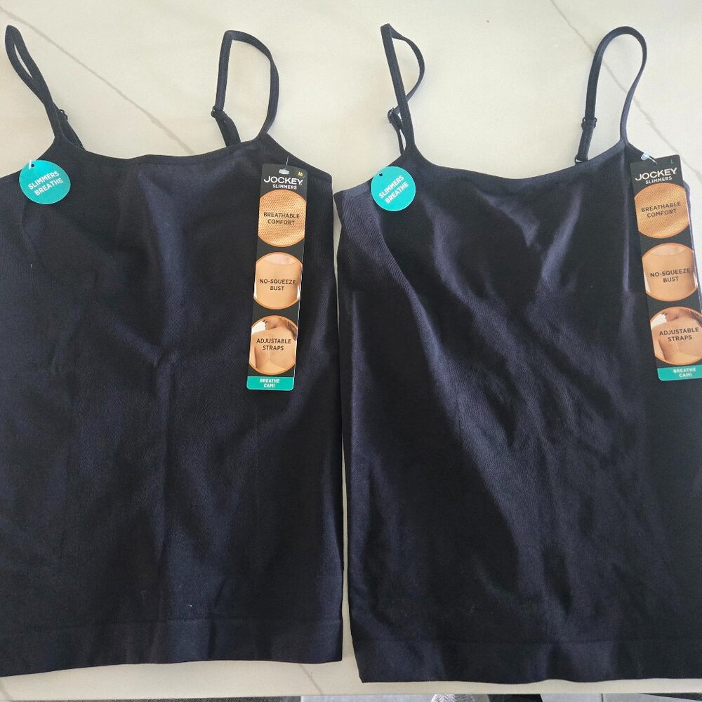 Jockey Slimmers Cami (Camisole) 2 Pack Black Size L